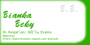 bianka beky business card